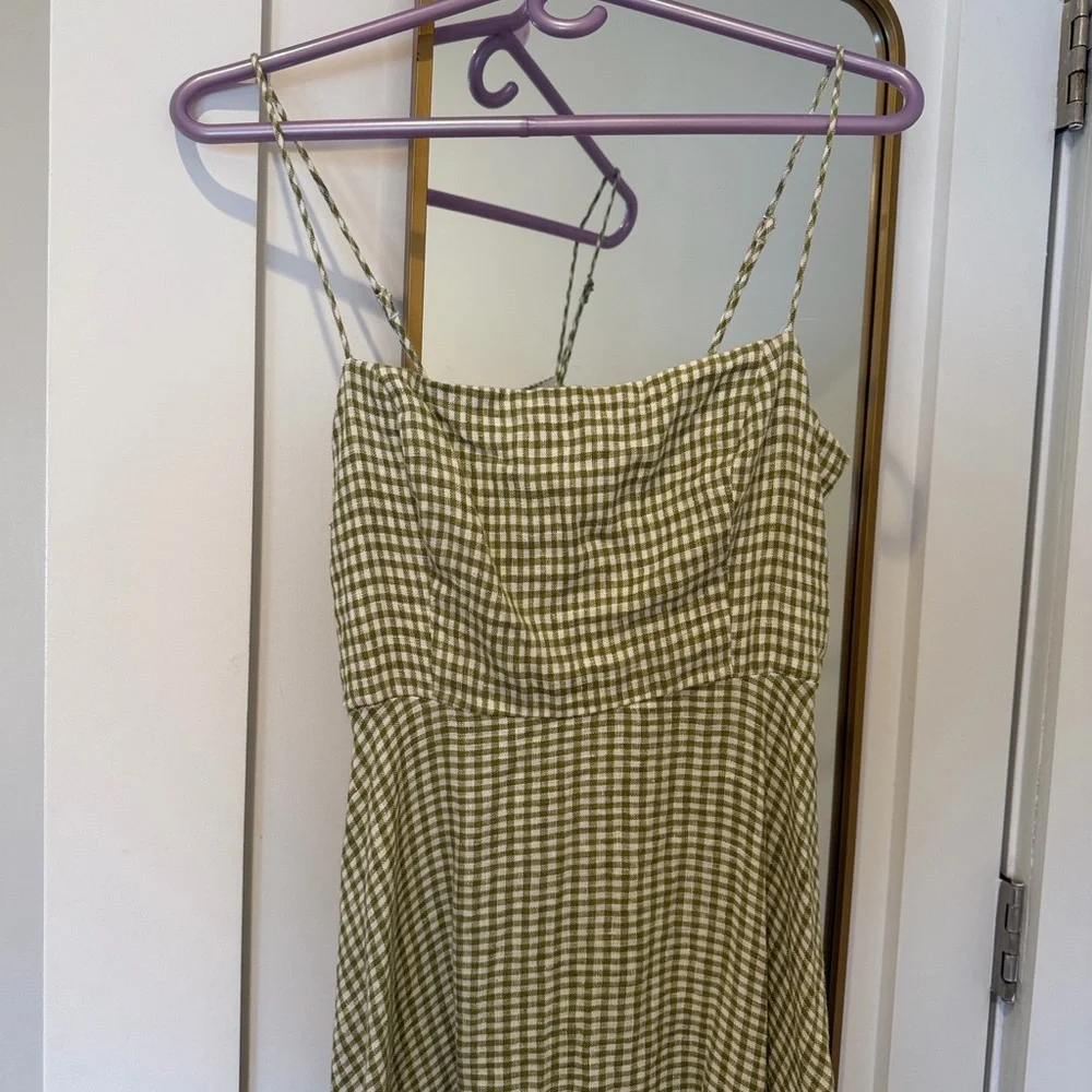 Reformation Green Checkered Maxi Dress - Picture 3 of 7